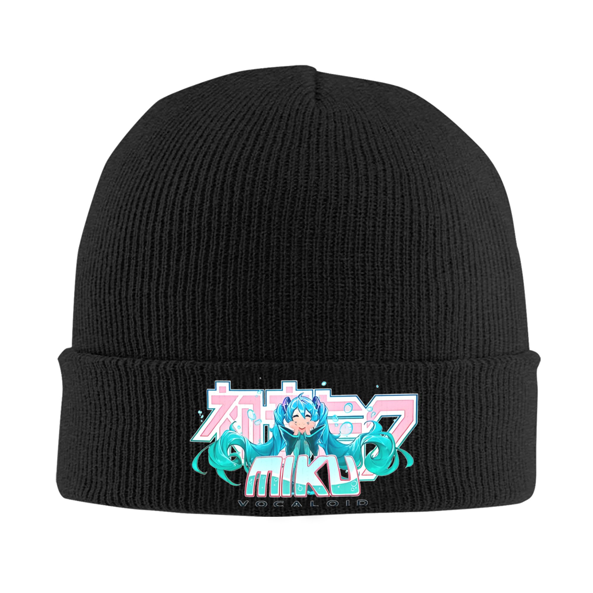 Beanie Cuffed Knit - Hatsune Miku Rib Knit Cuffed Beanie