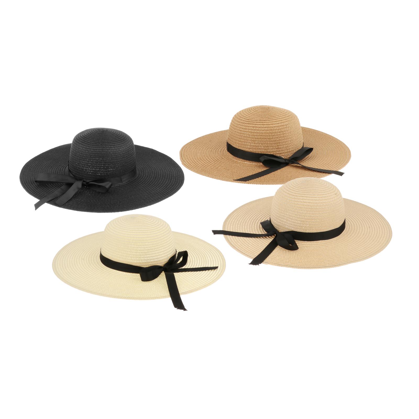 Sun Hat Wide Brim - Women Summer Straw Hat Visor Foldable