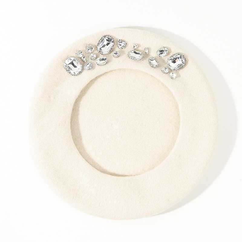 Stunning Rhinestone Wool Beret - Beret French Wool review and price