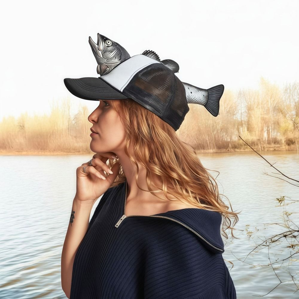 Funny 3D Fish Animal Trucker H - Trucker Cap Mesh review and price