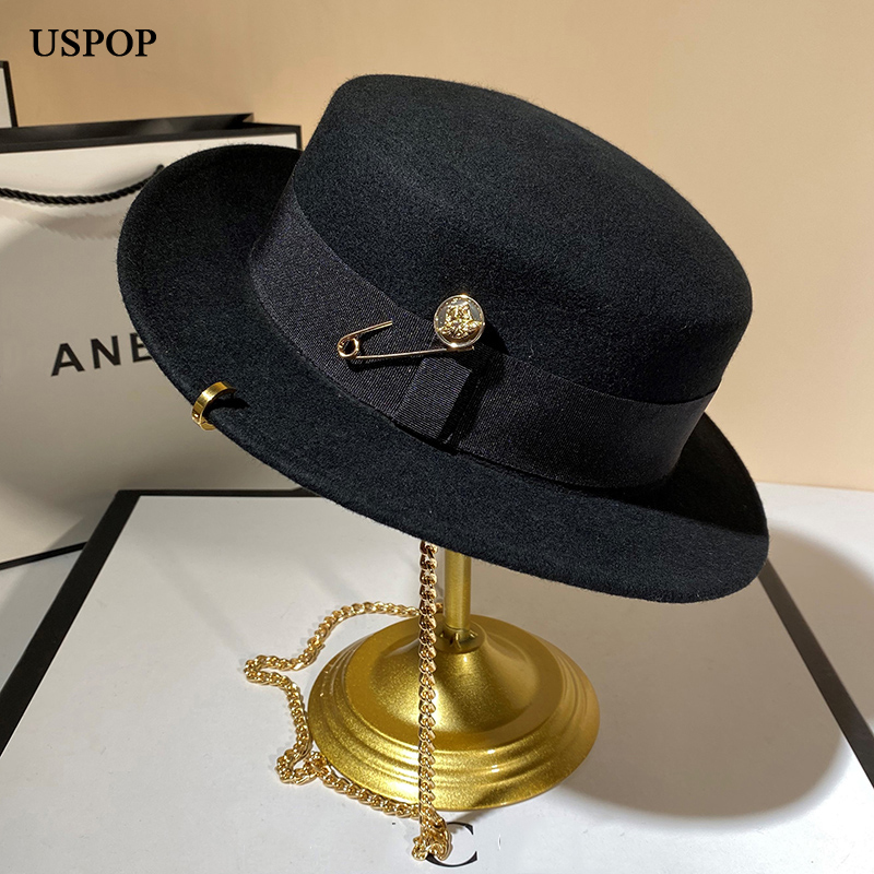 USPOP New Winter Hats Women Bl - Fedora Hat Wool review and price