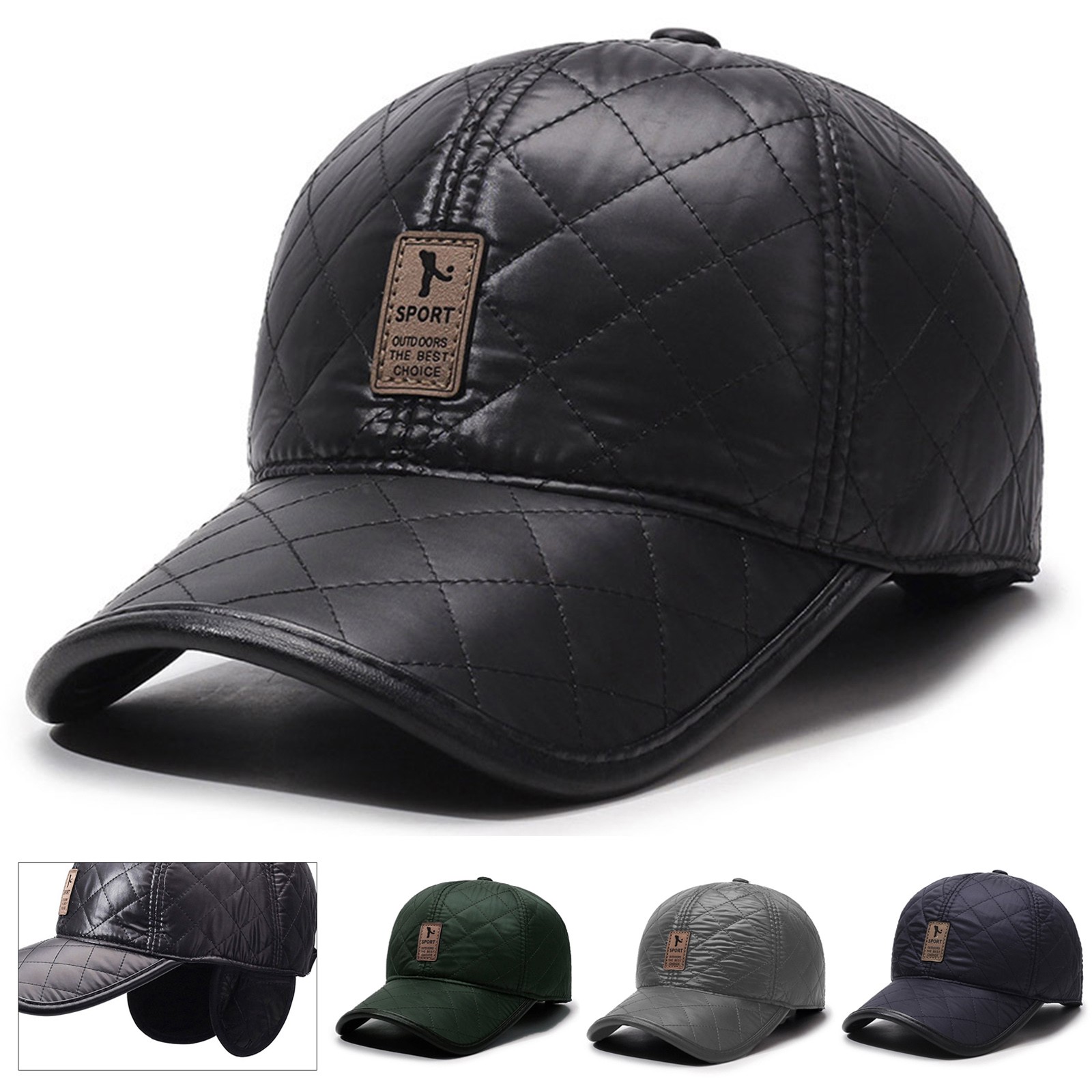 Winter Men PU Baseball Cap War - Winter Trapper Hat review and price