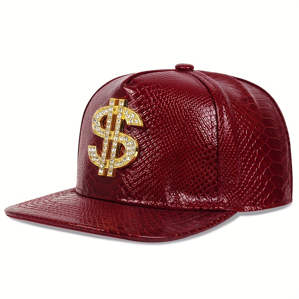 Leather Metallic Dollar Sign B - Snapback Hat Flat review and price