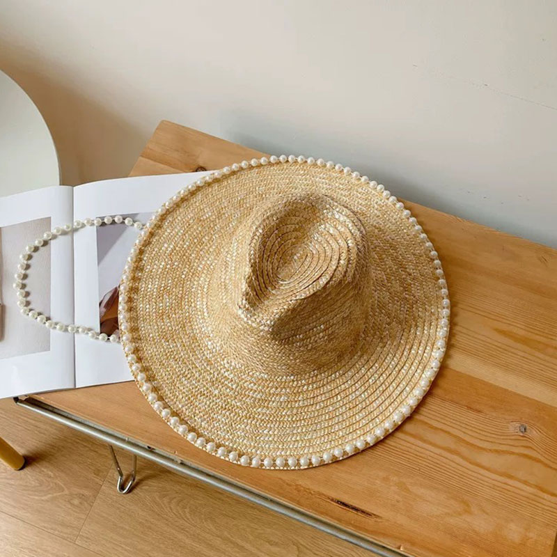 New Summer Fashion Pearl Chain - Cowboy Hat Straw review and price