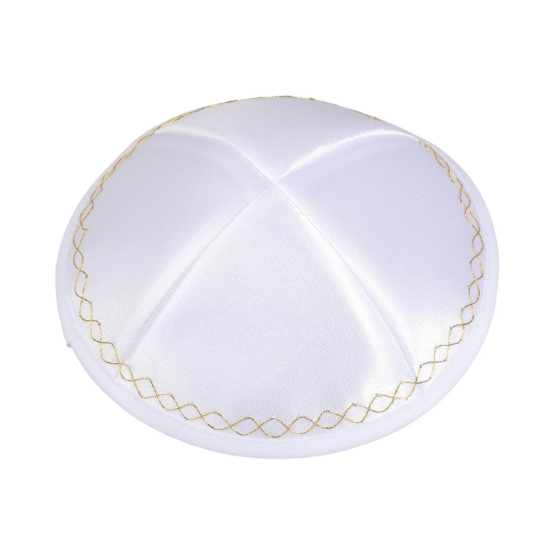 White Satin Jewish Kippah with - Skull Cap Helmet Liner review and price