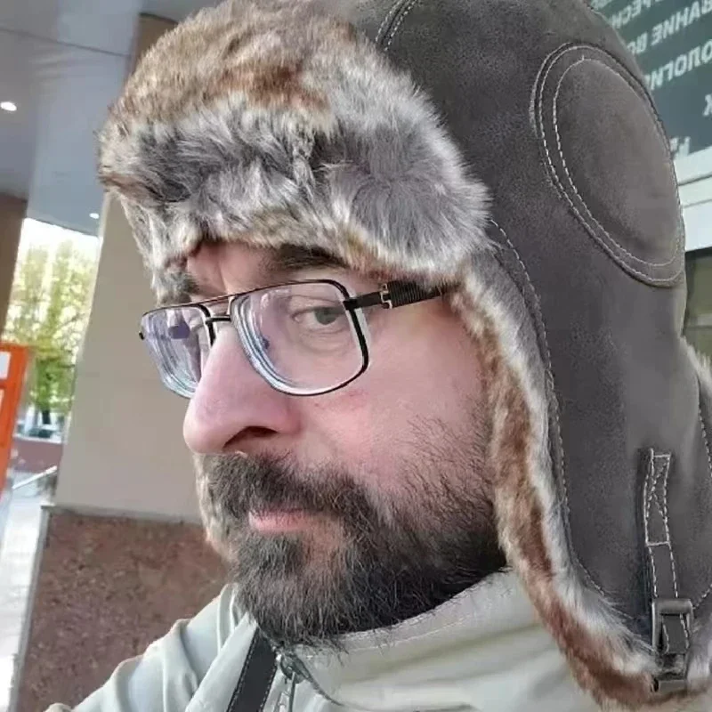 Leather SnowWint Cap With Ear  - Trapper Hat Ear Flap review and price
