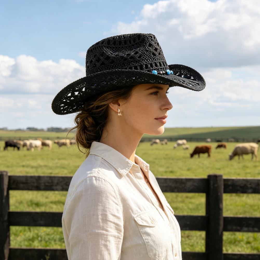 Wide Brim Cowboy Hat Comfortab - Cowboy Hat Straw review and price