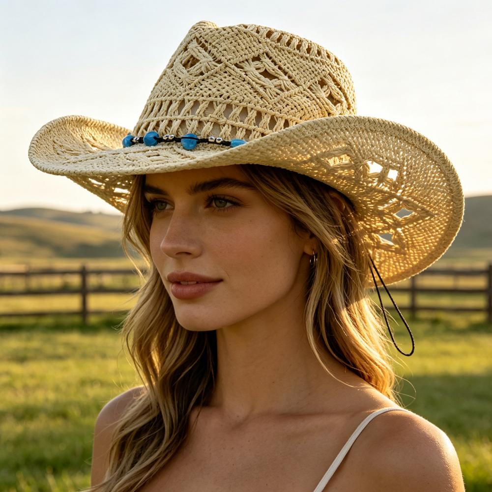 Wide Brim Cowboy Hat Comfortab - Cowboy Hat Straw review and price