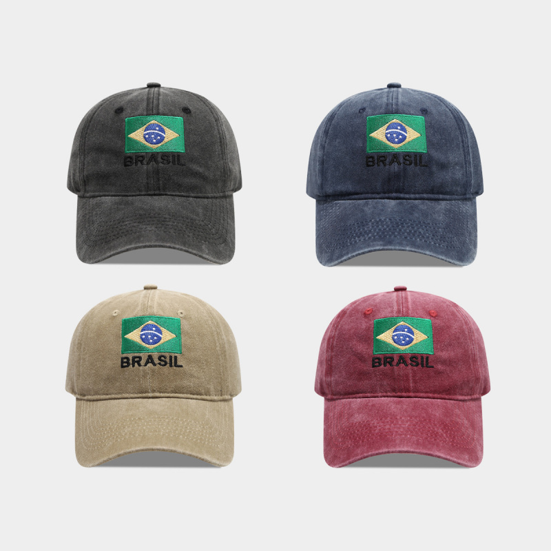 Vintage Brazil Flag BRASIL Let - Dad Hat Cotton review and price