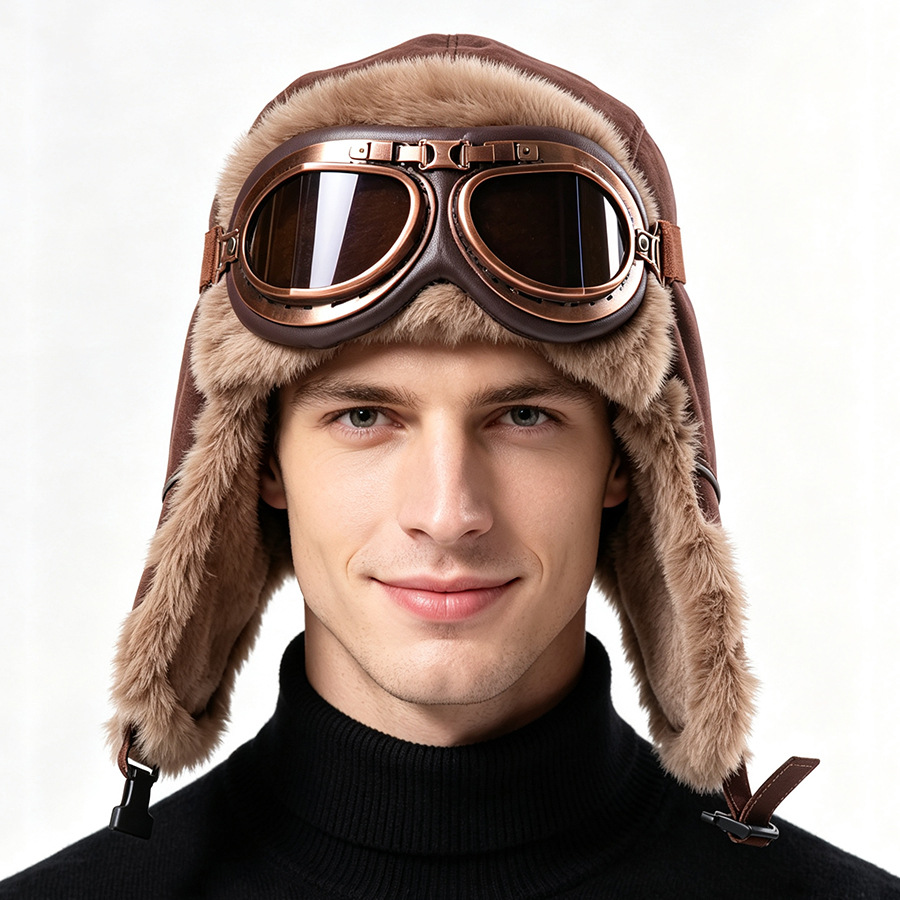 Vintage Aviator Hat with Goggl - Winter Trapper Hat review and price